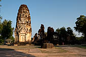 Thailand, Old Sukhothai - Wat Phra Pai Luang. Khmer style prang. 